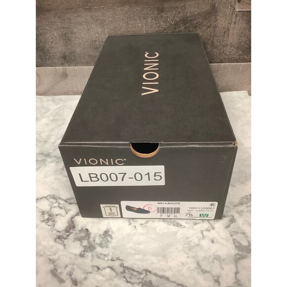 Vionic Womens 7.5W Black Suede Leather Willa Flats Loafers Slip On Casual LB7-15 - Picture 11 of 12